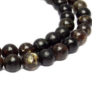 Bolas de biotita (mica escura) com contas de pedras preciosas de 6 mm para pulseira, mala, colar e muito mais