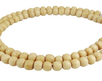 Ambaba-white wood Pearl Strand Wheels Heishi natural white Wooden beads