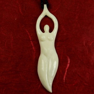 Goddess of Great Bone Pendant Curved Shape Creation Symbol
