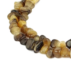 Grey Horn Pearl Nuggets approx. 7-9 mm Horn Pearl Strand Natural Pearls for Necklace, Bracelet and more