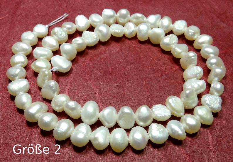 Freshwater pearl strand white nuggets pearl strand six sizes to choose from for necklaces, bracelets, etc. jewelry making Gr. 2