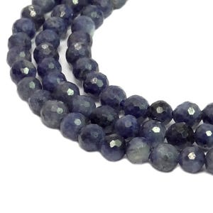 Sapphire faceted balls 3 mm gemstone beads strand for necklace, bracelet and other jewelry