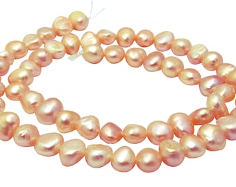 Pépites roses perles d’eau douce env. perles de coquille de 6-8mm pour collier, bracelet et plus - Pearl Strand -