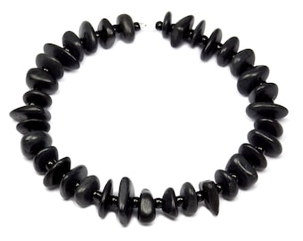 Schungit Scheiben-Nuggets 8-12mm Edelsteinperlen Strang ca. 33 -36 Stück ~ Perlen für Armband, Kette & andere DIY-Schmuckstücke