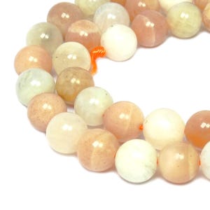 Sunstone and Moonstone Beads 8 mm Gemstone Beads Strand for Mala, Necklace & more