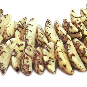 Betel nut beads half moons (quarter sticks) approx. 15-18 x 5 mm beads strand for necklace, bracelet & more ~ NATURAL beads ~ Nut beads ~ Wooden beads ~