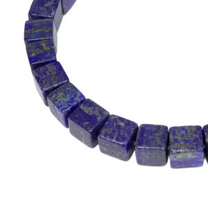 Lapis lazuli cube approx. 8 mm gemstone beads 20 cm strand for bracelet, necklace and more