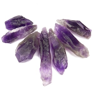 Amethyst beads natural nuggets in staggered size approx. 20-30 mm gemstone beads set for jewelry creations (7 pieces)