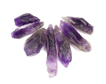 Amethyst Perlen naturbelassene Nuggets in gestaffelter Größe ca. 20-30 mm Edelsteinperlen Set für Schmuckkreationen (7 Stück)