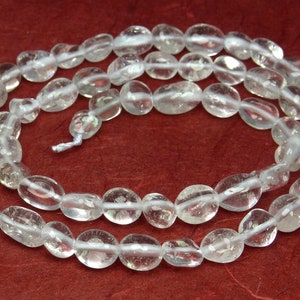 Rock crystal small roundish-oval nuggets approx. 6-9 mm gemstone beads strand for necklace, bracelet & more