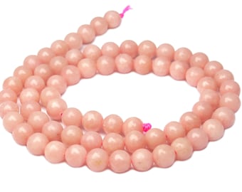 Rosa Opal / Pinkopal / Andenopal Kugeln 4 mm & 6 mm Edelsteinperlen Strang Perlen für Mala, Kette u.a. DIY Schmuckstücke