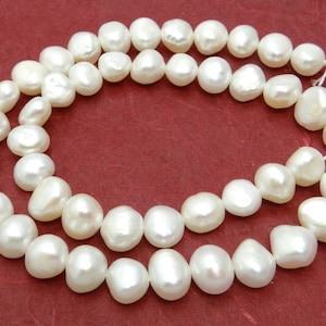 Freshwater pearl strand white nuggets pearl strand six sizes to choose from for necklaces, bracelets, etc. jewelry making Gr. 3b