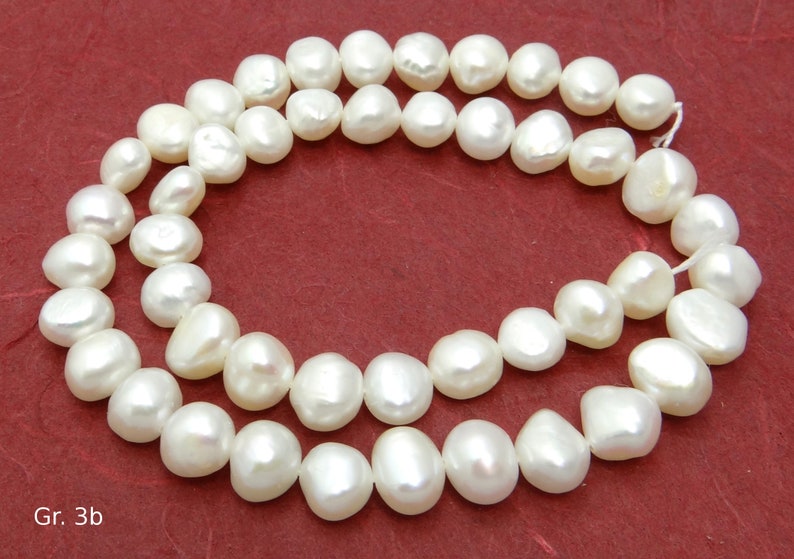 Freshwater pearl strand white nuggets pearl strand six sizes to choose from for necklaces, bracelets, etc. jewelry making Gr. 3b