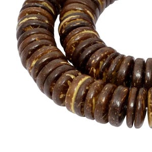Coconut beads discs approx. 15.5 mm natural brown Heishi nut beads wooden beads strand for bracelet, necklace & more - NATURAL COLOR -