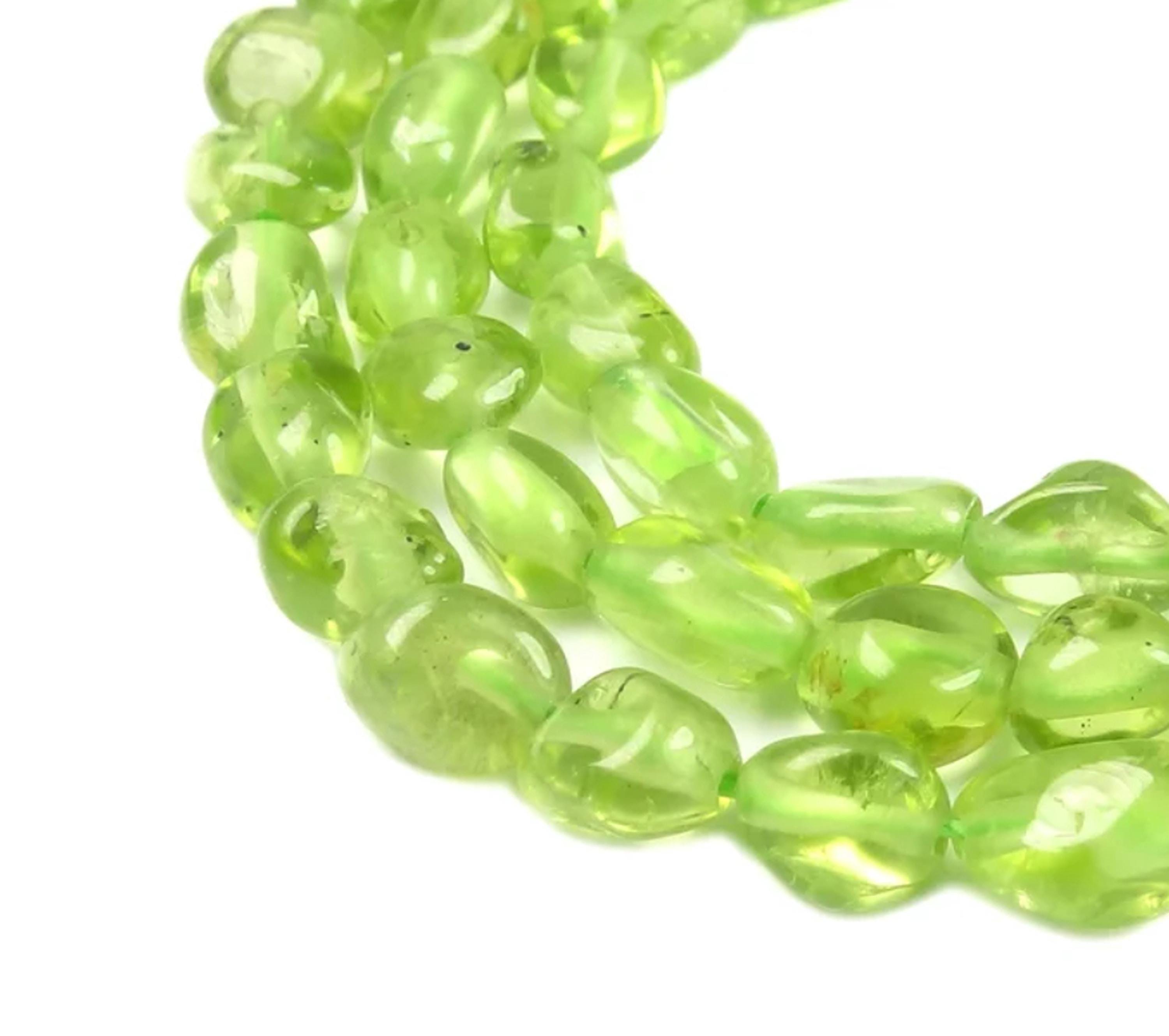 Peridot beads small round oval nuggets approx. 5-7 mm gemstone beads strand for bracelet, necklace & more