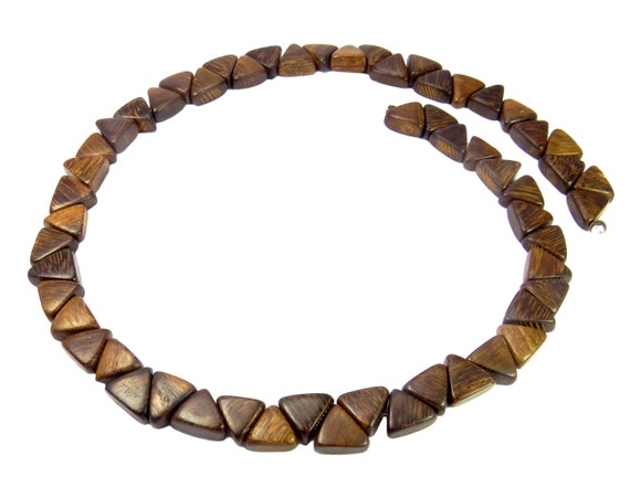 Golden rainwood beads triangles approx. 10 x 8 mm strand of wooden beads  for bracelets, necklaces and more