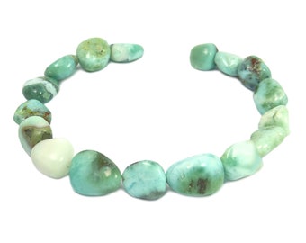 Larimar "Atlantis-Stein" Nuggets ca. 10 - 14 mm Edelsteinperlen 20cm-Strang ~ Perlen für Kette, Armband u.a. DIY-Schmuck