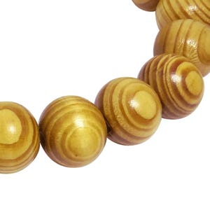 Sfere XL in legno di larice da circa 25 x 22 mm, filo di perline di legno a grana per collane e altri gioielli