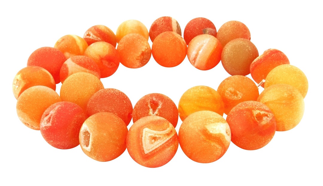 Druse Agate Orange Balls in 10 Mm 14 Mm Agate Geode Agate