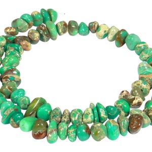 Impressions Jasper turquoise-green nuggets Pearl strand for necklace and other jewelry