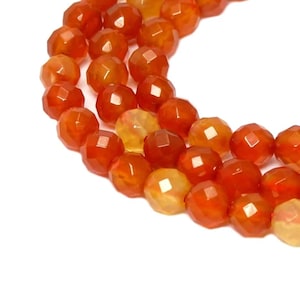 Carnelian (multi-colored) faceted balls 4 mm gemstone beads strand for bracelet, necklace and more