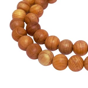 Pacific Yew Wood Beads Balls 8 mm Wooden Beads Strand for Mala, Necklace, Bracelet & more - NATURAL Beads