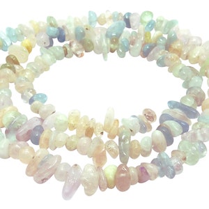 Beryl Morganite with Aquamarine small splinter nuggets approx. 3-7 mm gemstone beads strand for necklace, bracelet & more