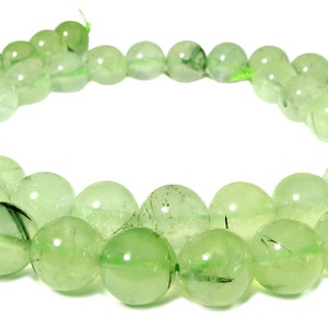 Prehnite Beads Balls 4, 6 & 8 mm Gemstone Beads for Mala, Necklace and more