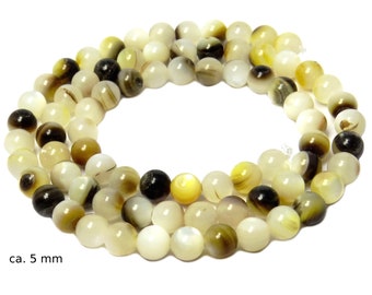 Blacklip Pearl Oyster Balls Shell Beads Strand in 3, 4 & 5