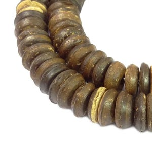 Coconut beads natural rondelle discs approx. 11 x 3-4 mm nut beads wooden beads strand for necklace, bracelet & more
