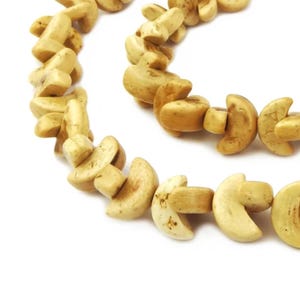 Coconut Beads Crescents approx. 10 mm Nut Beads Wooden Beads Strand for Bracelet, Necklace & more - NATURAL COLOR -