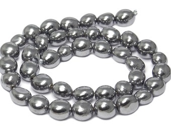 Terahertz Stein rundliche Nuggets ca. 9 - 12 mm Perlen Strang Edelsteinperlen für Armband, Kette & mehr