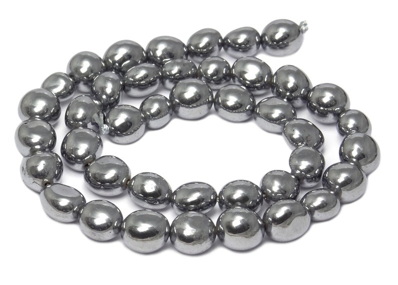 Terahertz Stein rundliche Nuggets ca. 9 12 mm Perlen Strang Edelsteinperlen für Armband, Kette & mehr Bild 1