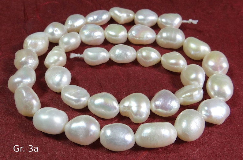 Freshwater pearl strand white nuggets pearl strand six sizes to choose from for necklaces, bracelets, etc. jewelry making Gr. 3a