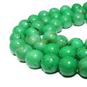 Turquoise Balls 6 mm Gemstone Beads Strand for Bracelet, Mala, Necklace & more
