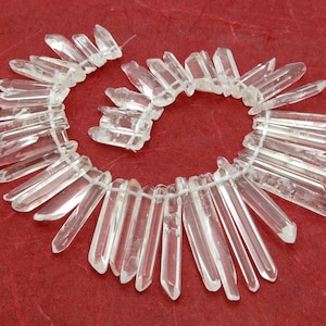 Rock crystal clear tip nuggets approx. 10 - 25 mm long Gemstone beads strand (20 cm) Beads for necklaces, bracelets & more