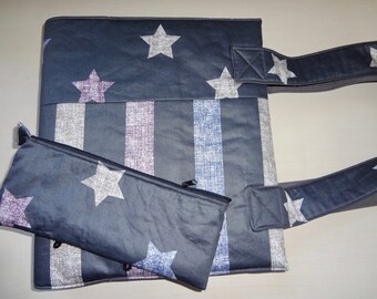 Folder bag, folder cover "Stars and Stripes", ring binder cover, ring binder bag, pencil case