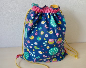 Gym bag, sewn gym bag, girls gym bag, children's backpack, sports bag, children's gym bag