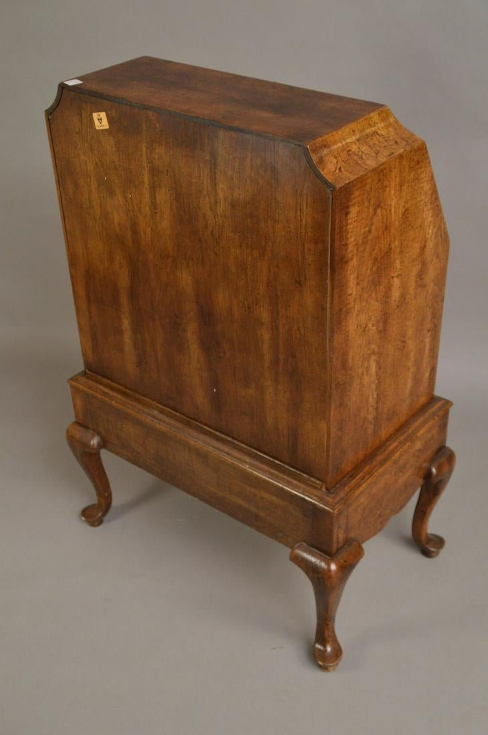 Burled Wood Drop Front Writing Desk Over 3 Drawers Etsy