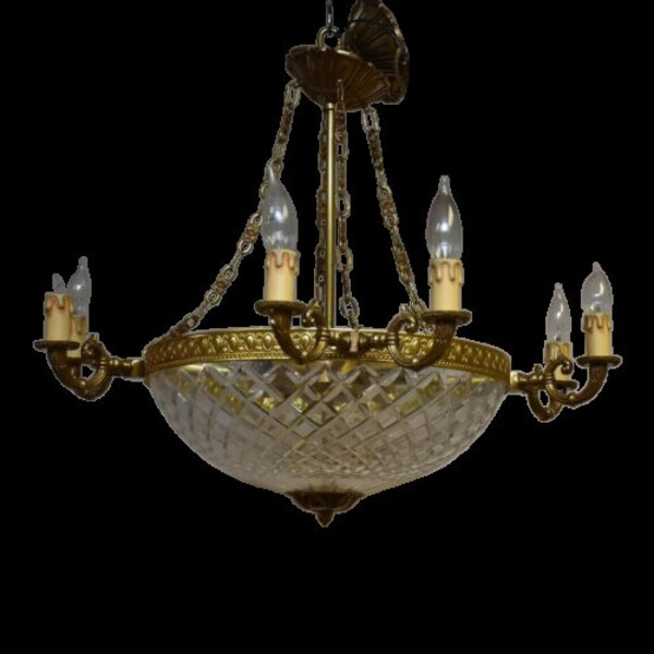 Glass Bowl Chandelier Etsy