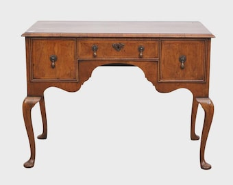 Antique Burr Walnut Queen Anne Style Ladies Writing Desk