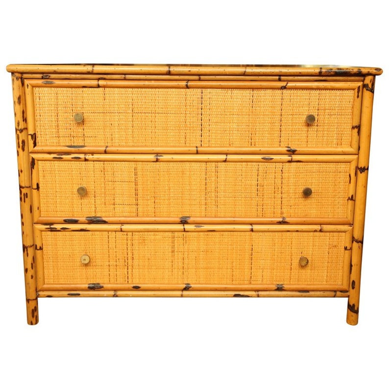 Superb Vintage Bamboo And Rattan Dresser Etsy