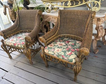 1980s Custom Wicker Porch Chairs