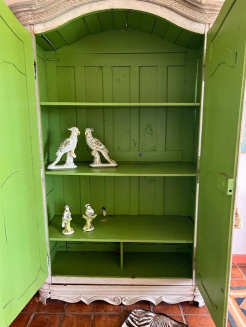 French Antique Hand Painted Large Louis XV Armoire Circa 1780 Etsy