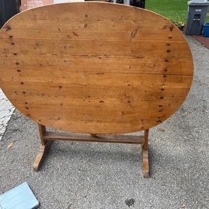 Antique French 6 Pine Seater Kitchen Dining Table