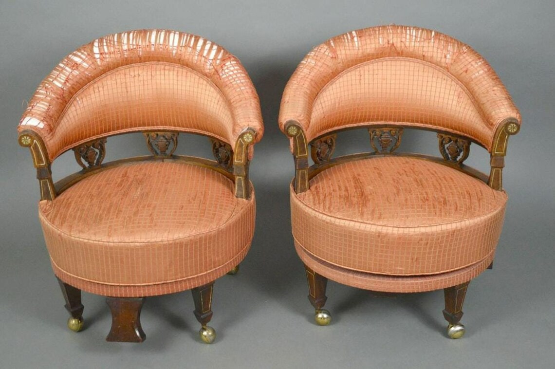 Chaises antiques anglaises inhabituelles de club du train  Etsy