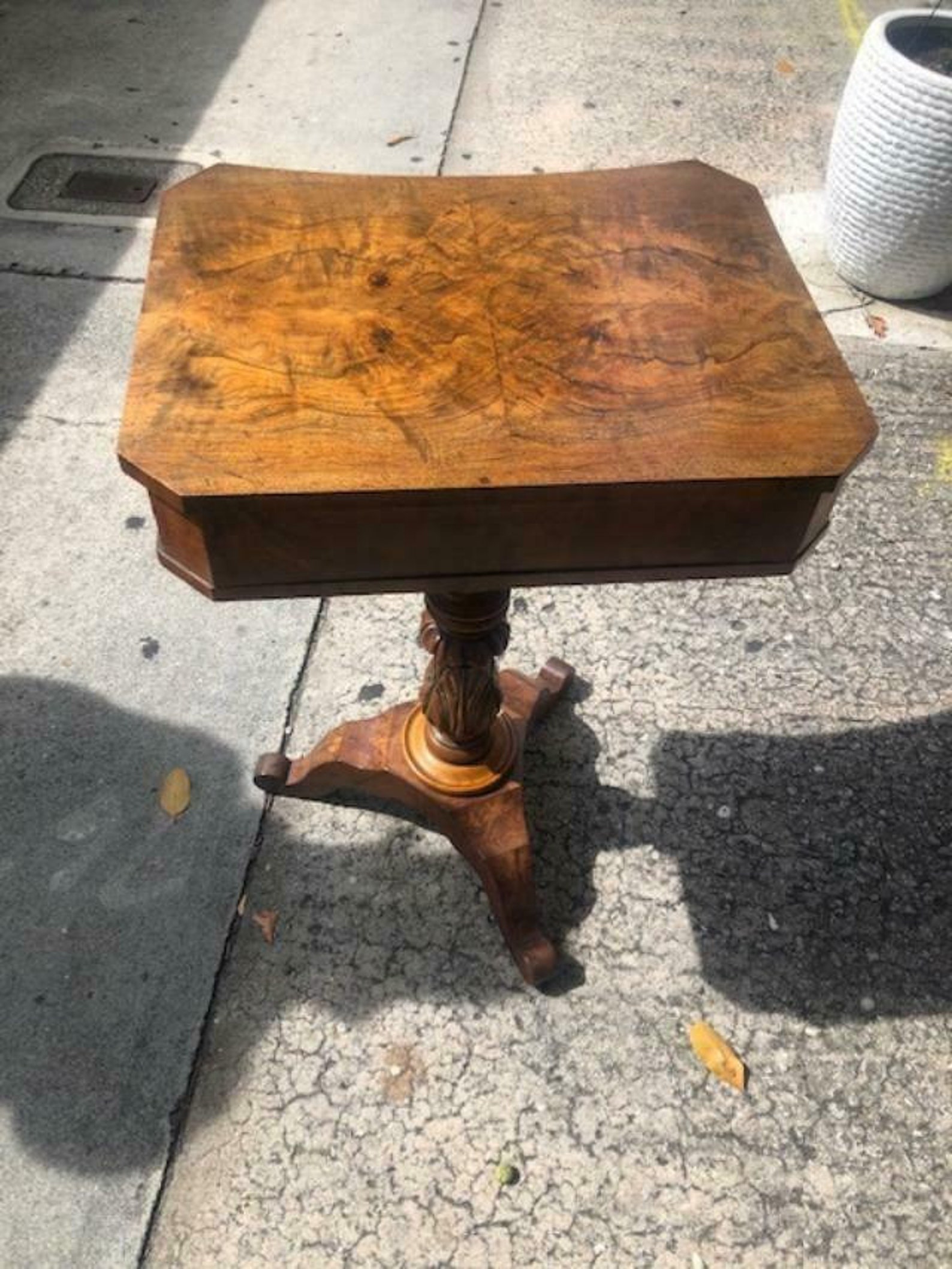 Antique English 1840s Sewing Side Table Mahogany Interior Etsy