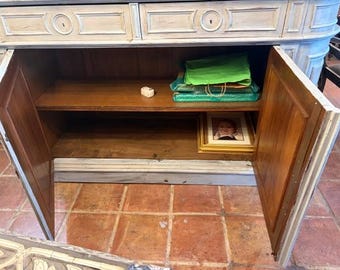 80 Long Antique French Buffet ~ Enfilade ~ Credenza Painted Finish