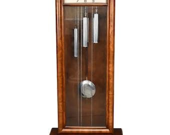 Art Deco Walnut/Burlwood longcase Grandfather Clock