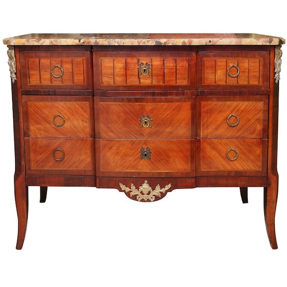 Superb 19th Century French Marble Top Commode Or Chest Of Etsy